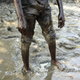 “We try to take off as much as we can with mud. Then we go home and clean ourselves with kerosene.”